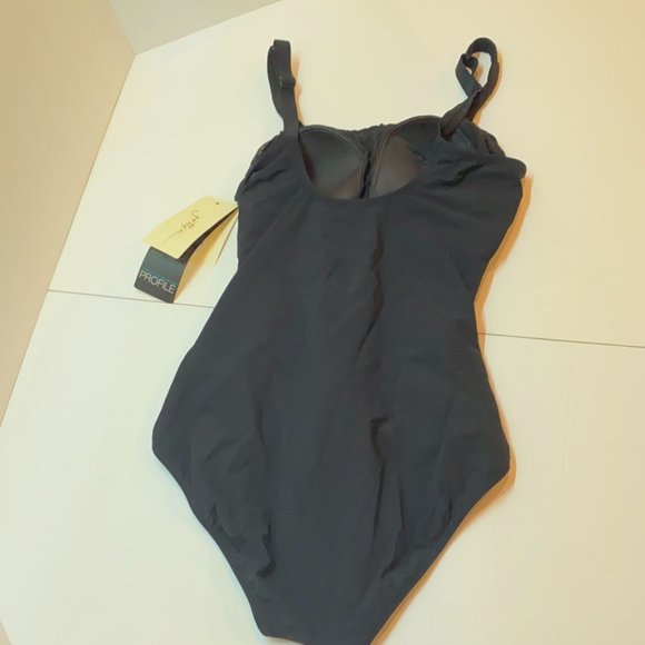 NWT Gottex Black Ruched One Piece swimsuit - Picture 4 of 5